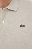 Бавовняне поло Lacoste меланж колір бежевий