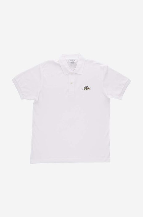 Бавовняне поло Lacoste x Netflix колір білий з аплікацією PH7057-VIR (3348119)