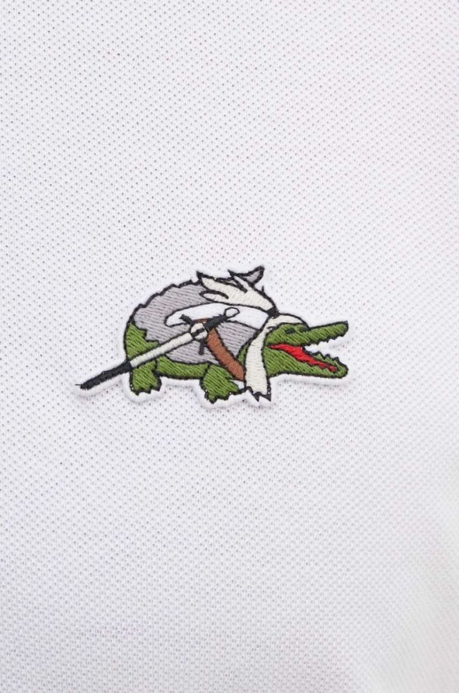 Бавовняне поло Lacoste x Netflix колір білий з аплікацією PH7057-VIR (3348119) фото 6