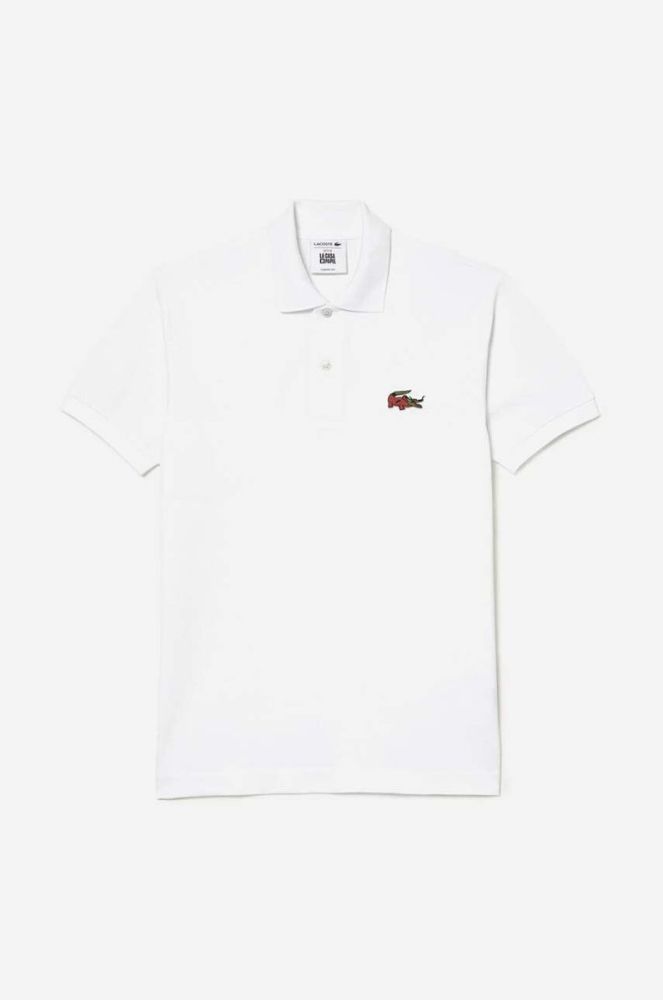Бавовняне поло Lacoste x Netflix колір білий з аплікацією PH7057-VIR (3347995) фото 3