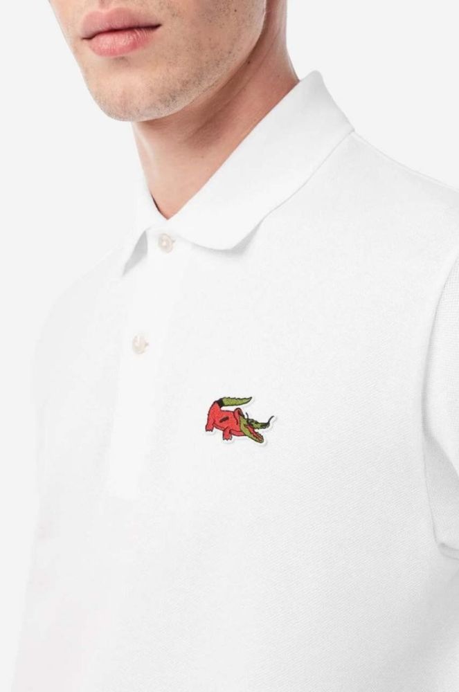 Бавовняне поло Lacoste x Netflix колір білий з аплікацією PH7057-VIR (3347995) фото 6