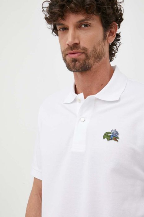 Бавовняне поло Lacoste x Netflix колір білий з аплікацією PH7057-VIR (3292544)