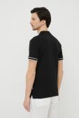 Поло Guess чоловічий колір чорний однотонний (3181547)