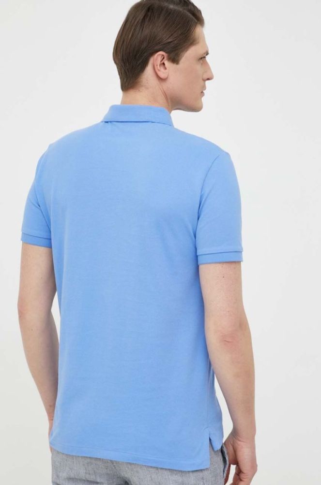Бавовняне поло Polo Ralph Lauren однотонний колір блакитний (2975001) фото 3