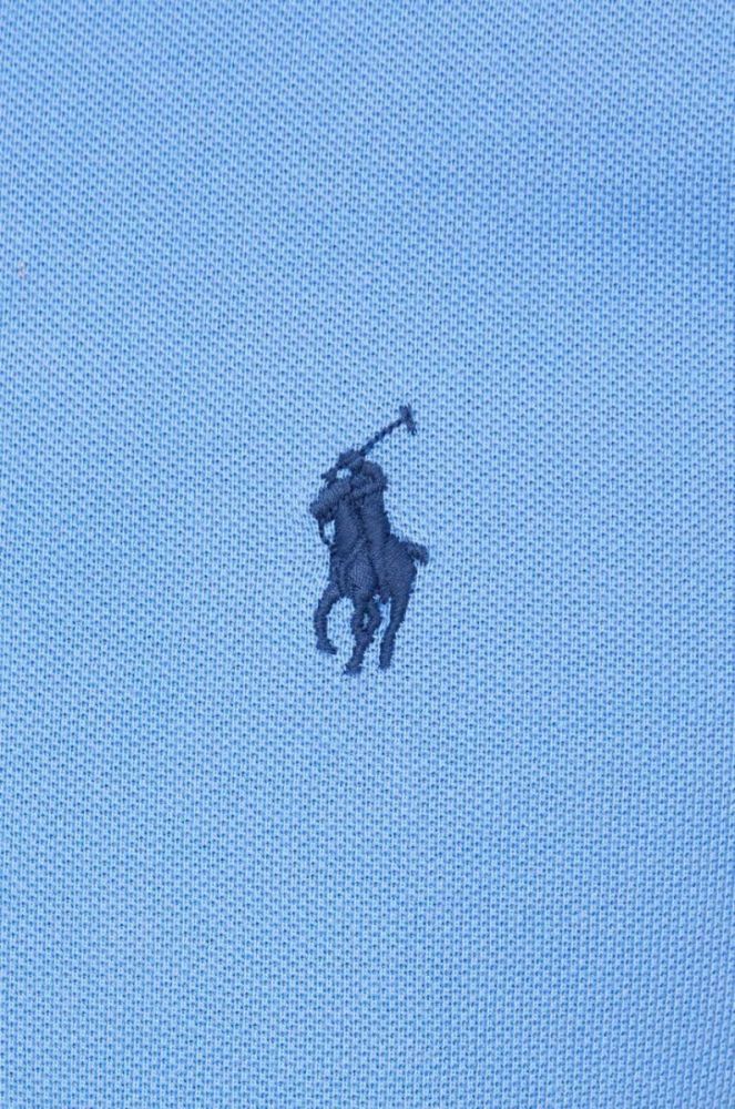 Бавовняне поло Polo Ralph Lauren однотонний колір блакитний (2975001) фото 5