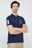 Бавовняне поло Polo Ralph Lauren колір синій з аплікацією (2965781)