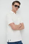 Поло з домішкою льону Polo Ralph Lauren колір бежевий однотонний