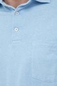 Поло з домішкою льону Polo Ralph Lauren однотонний колір блакитний (3045365)
