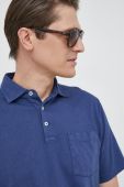 Поло з домішкою льону Polo Ralph Lauren колір синій однотонний (3045355)