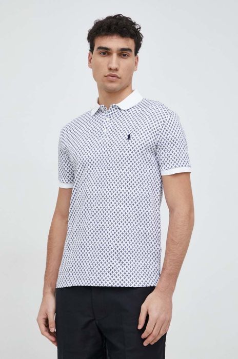 Бавовняне поло Polo Ralph Lauren колір синій візерунок (2957554)