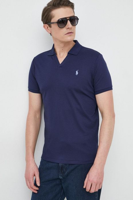 Бавовняне поло Polo Ralph Lauren колір синій однотонний (3045385)