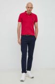 Бавовняне поло United Colors of Benetton колір рожевий однотонний (2936202)