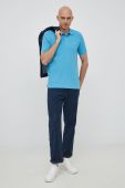 Бавовняне поло United Colors of Benetton однотонний колір блакитний (2937105)