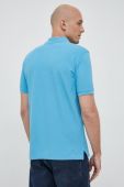 Бавовняне поло United Colors of Benetton однотонний колір блакитний (2937105)