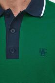 Бавовняне поло United Colors of Benetton колір зелений візерунок (3136143)