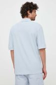 Бавовняне поло United Colors of Benetton однотонний колір блакитний (3282710)