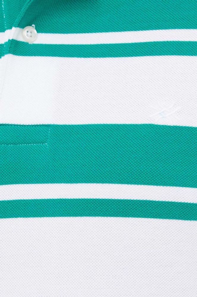Бавовняне поло United Colors of Benetton колір зелений візерунок (3247902) фото 5