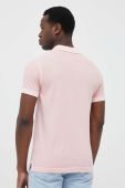 Бавовняне поло United Colors of Benetton колір рожевий однотонний (3300276)