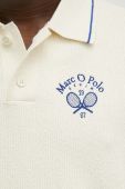 Бавовняне поло Marc O'Polo DENIM колір бежевий з аплікацією