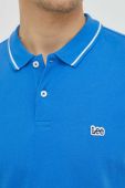 Бавовняне поло Lee з аплікацією колір блакитний