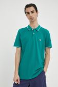 Бавовняне поло Lee колір зелений з аплікацією