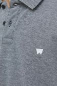 Бавовняне поло Wrangler колір сірий візерунок