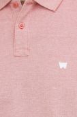 Бавовняне поло Wrangler колір рожевий меланж