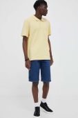 Бавовняне поло Wrangler колір жовтий однотонне
