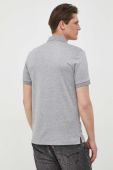 Бавовняне поло BOSS колір сірий меланж