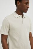 Бавовняне поло Samsoe Samsoe колір бежевий однотонний (3064762)