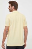Бавовняне поло BOSS колір жовтий меланж