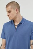 Поло HUGO чоловічий однотонний колір блакитний (3128635)