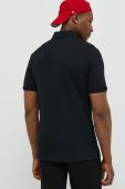 Бавовняне поло HUGO колір чорний з аплікацією (3132472)