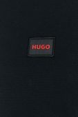 Бавовняне поло HUGO колір чорний з аплікацією (3132472)
