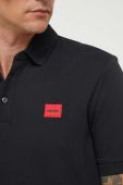 Бавовняне поло HUGO колір чорний з аплікацією (3329059)