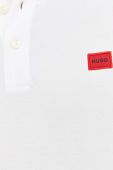 Бавовняне поло HUGO колір білий однотонний (3309155)