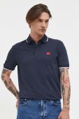 Бавовняне поло HUGO колір синій однотонний (3309159)