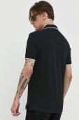 Бавовняне поло HUGO колір чорний однотонний (3147954)