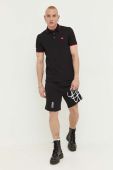 Бавовняне поло HUGO колір чорний однотонний (3309164)