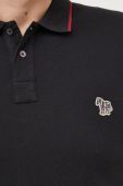 Бавовняне поло PS Paul Smith колір чорний візерунок