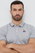 Бавовняне поло Helly Hansen колір сірий меланж