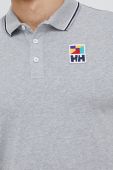 Бавовняне поло Helly Hansen колір сірий меланж