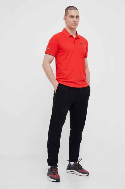 Поло Helly Hansen чоловічий колір червоний з принтом фото 2