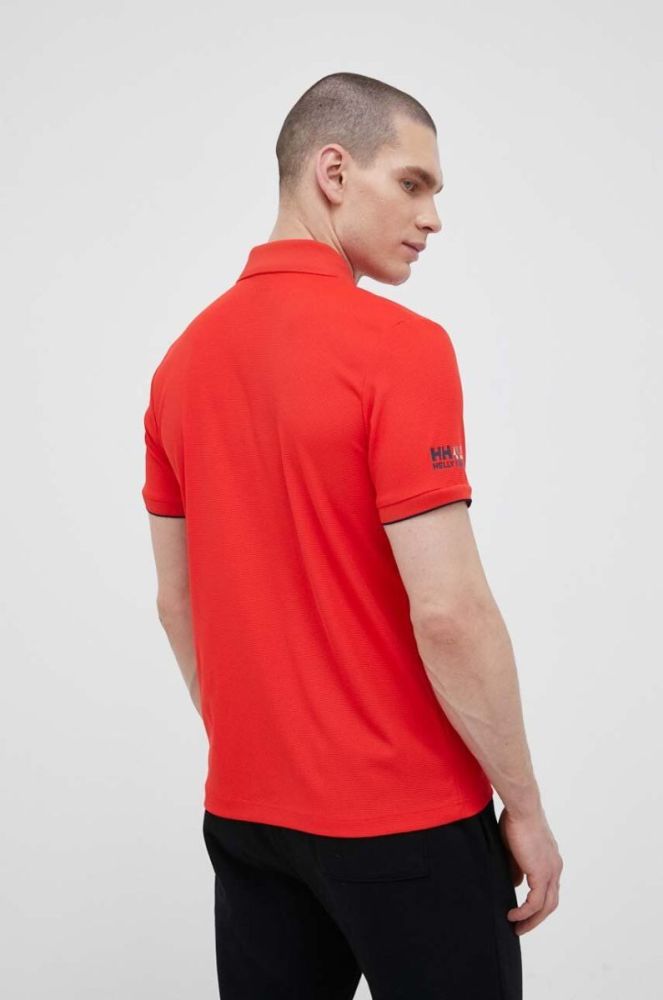 Поло Helly Hansen чоловічий колір червоний з принтом фото 3