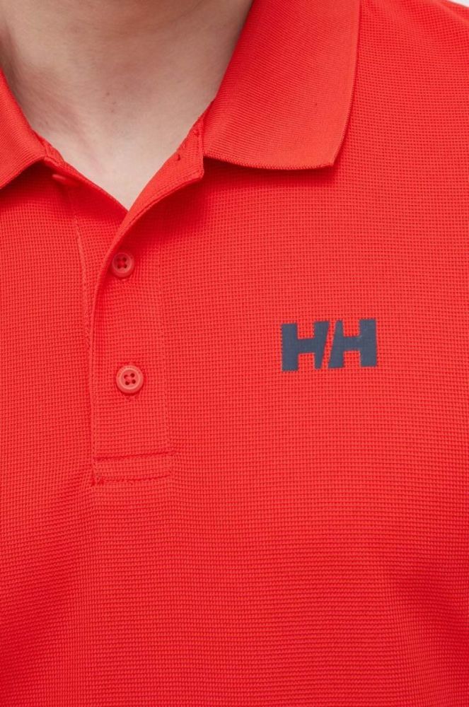 Поло Helly Hansen чоловічий колір червоний з принтом фото 5