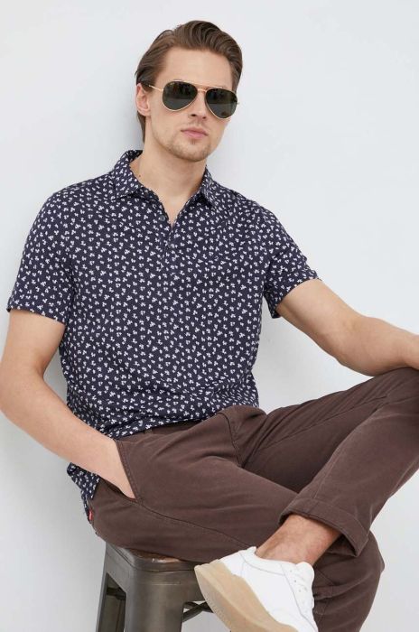 Бавовняне поло Michael Kors колір синій візерунок (3095091)