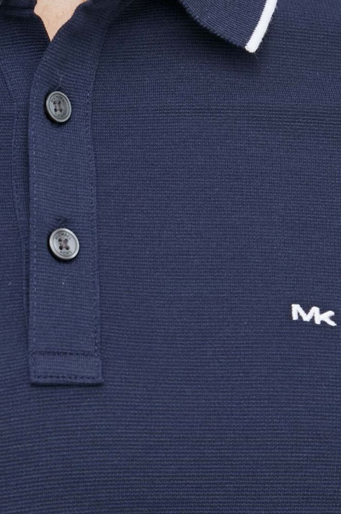 Поло Michael Kors чоловічий колір синій однотонний фото 5