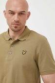 Бавовняне поло Lyle & Scott колір зелений однотонний (3254609)