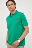 Бавовняне поло Lyle & Scott колір зелений однотонний (3257909)