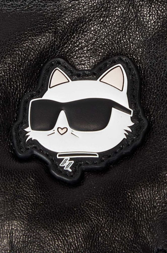 Шкіряні мітенки Karl Lagerfeld жіночі колір чорний (2896657) фото 3